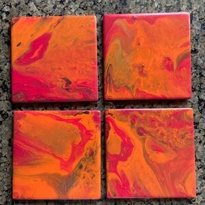 Vibrant Abstract Coasters Set